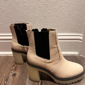 Women's Cream Ankle Boots